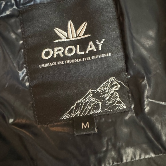Orolay-90% down shiny black hooded ski vest with 4 front outer pockets.Size M - Picture 7 of 16